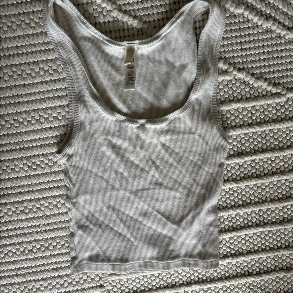 SKIMS White Ribbed Tank Top